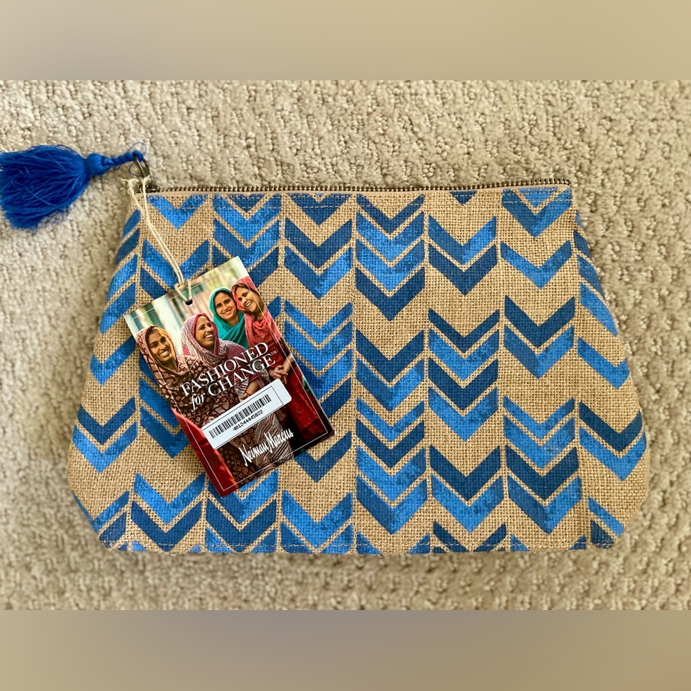 Neiman Marcus Tan Textured Clutch